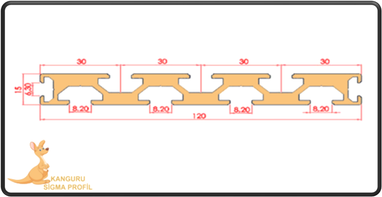 15x120 Yüzey Kaplama Profili