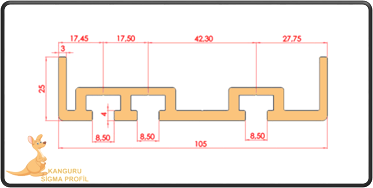 25x105 Konveyör Profili