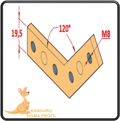 45x45 120° Bağlantı Parçası