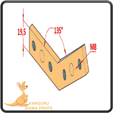 45x45 135° Bağlantı Parçası