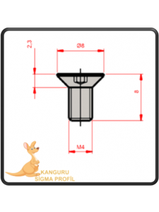 M4 Havşa Baş Civata 8 mm