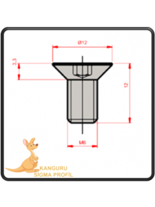 M6 Havşa Baş Civata 12 mm